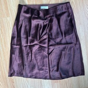 Babaton Slip Satin Mini Skirt in Truffle